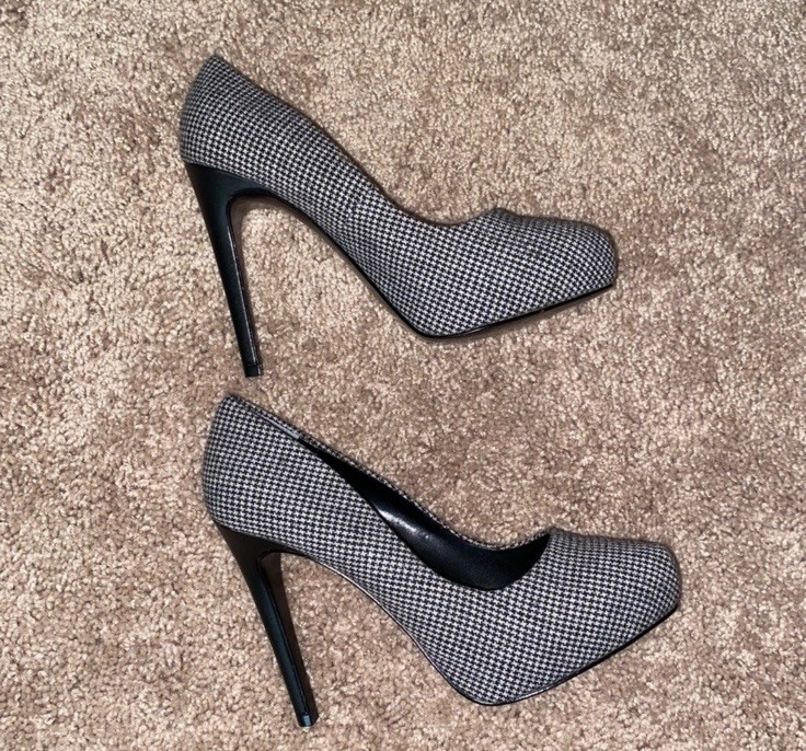 Charles by Charles David Black/White Houndstooth Pointed Toe Slip On Pumps 7M