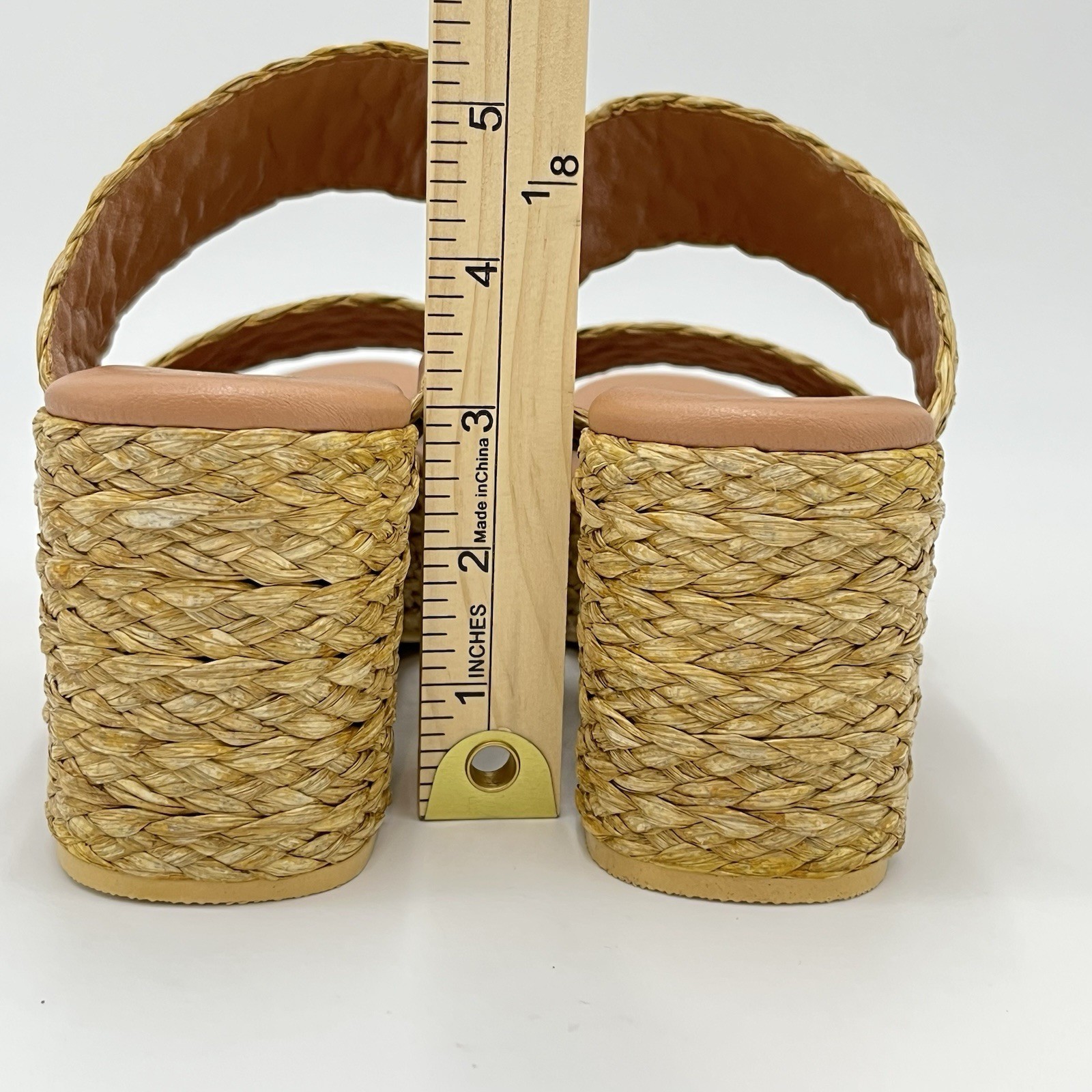 Beach By Matisse Sandals Ocean Ave Woman’s 9M Raffia Platform Sandals Block Heel