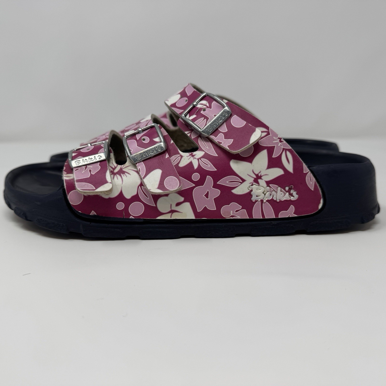 Birki’s by Birkenstock Sansibar Slide Sandal SZ 39 Floral 3 Strap Buckle Pool