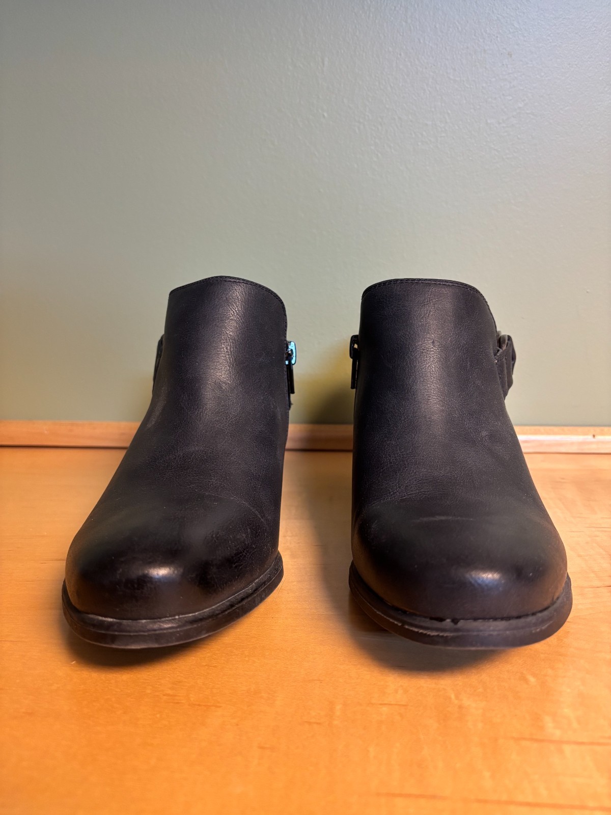 Natural Soul Womens 7.5 Candie Ankle Bootie Black Faux Leather NEW without box
