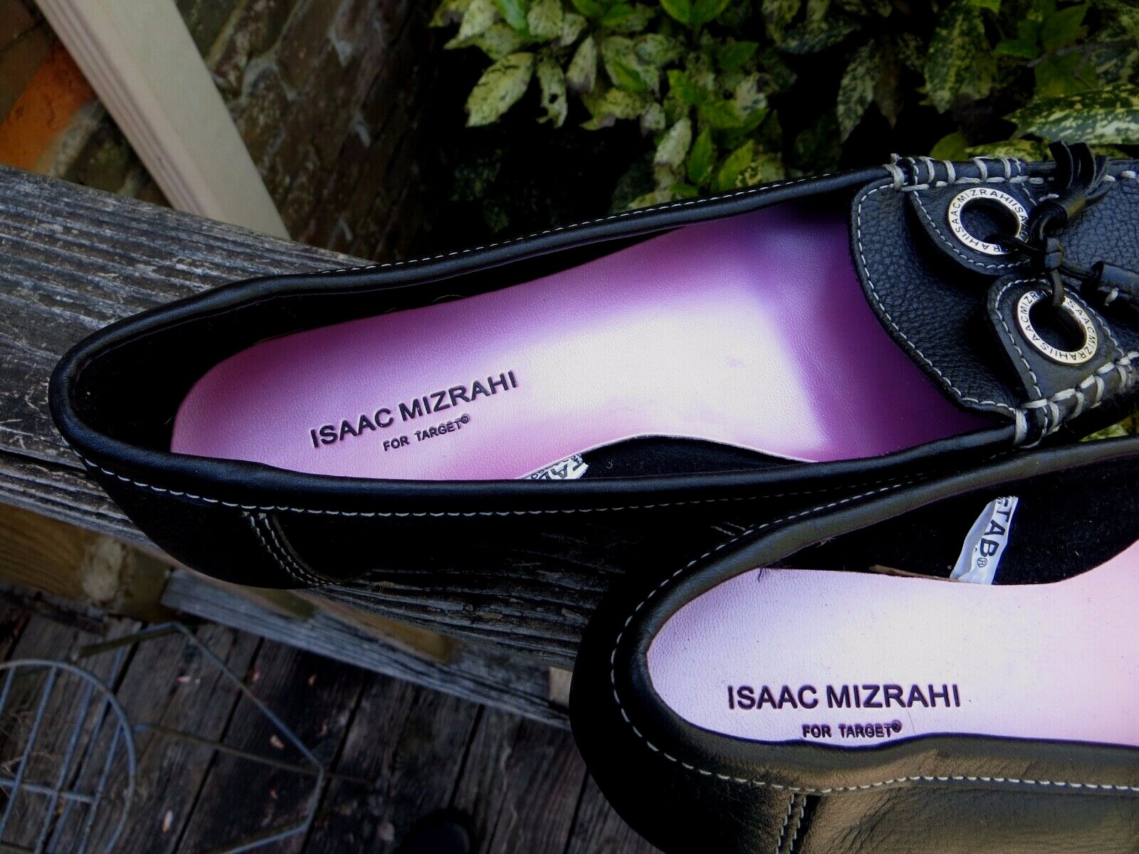 Isaac Mizrahi for Target «Gail» black pebbled leather tassel loafers, 8, EUC!