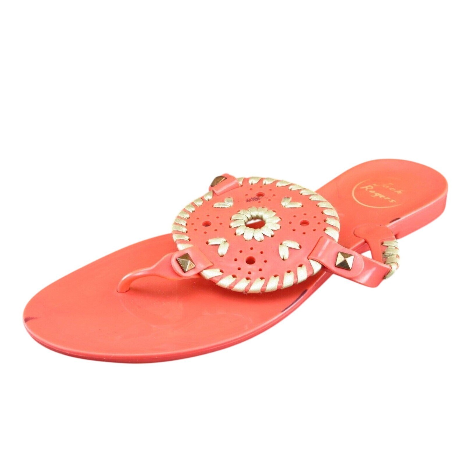 Jack Rogers Sz 8 M Salmon Thong Synthetic Women Sandals