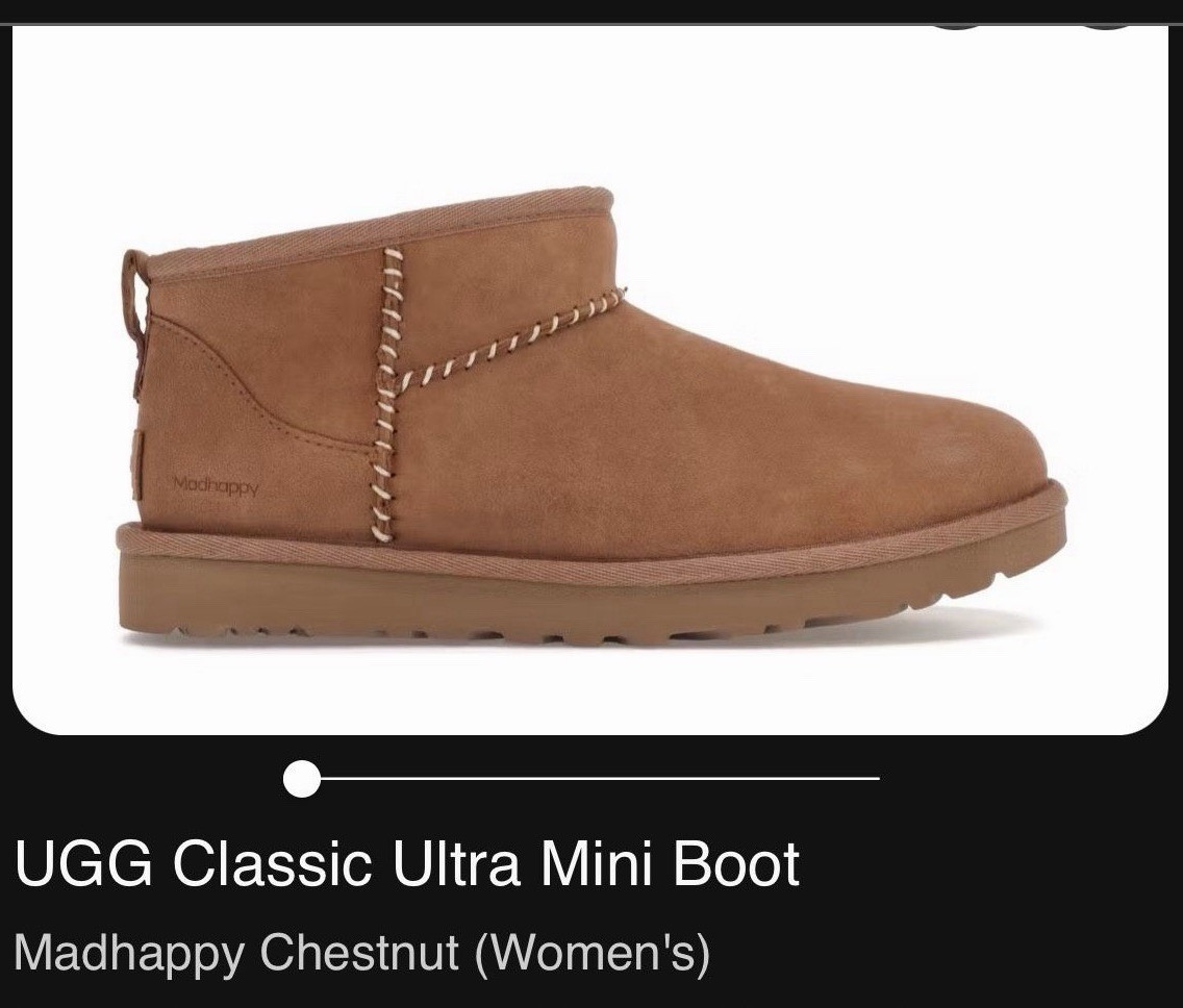 UGG Classic Ultra Mini x Madhappy Chestnut Suede Bootie Women’s US 7