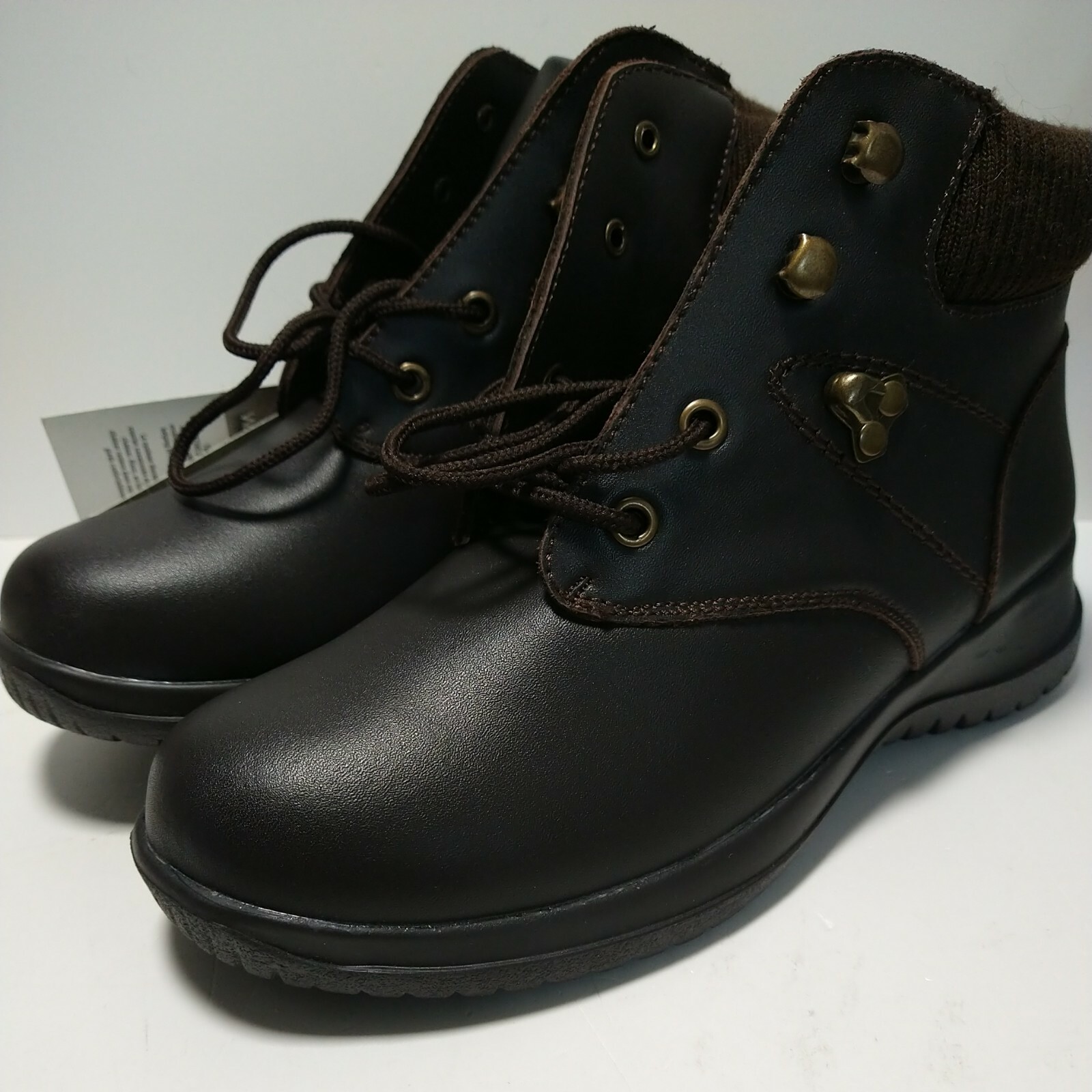 Wanderlust Boston Ladies Workboots Size 6 Low Ankle Boots Brown Leather Look