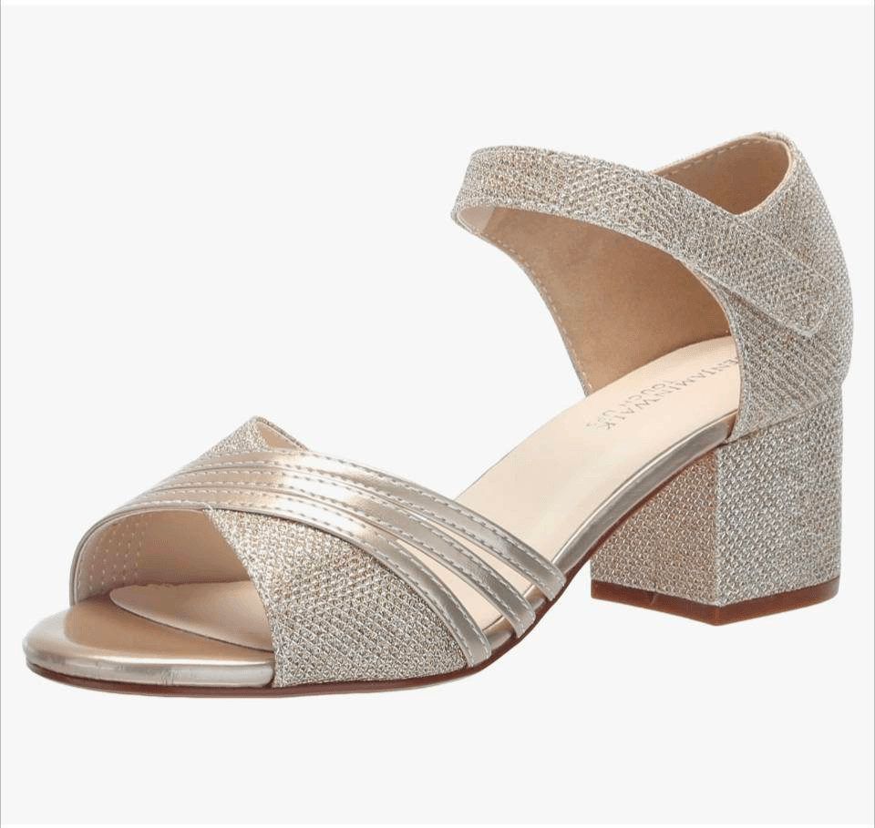 Dyables 11W Champagne Touch Ups Women’s Foster Heeled Sandal Gold Sparkly NIB