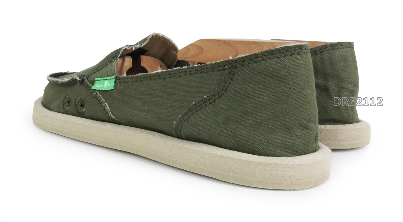 Sanuk Donna Daily Dark Olive Sidewalk Surfer Shoes Womens Size 10 -NEW-