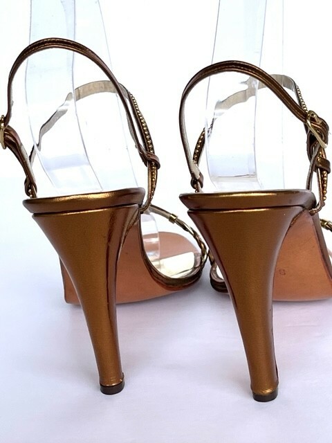 Vintage oscar de la renta Womens 8.5B Bronze Braided Heels