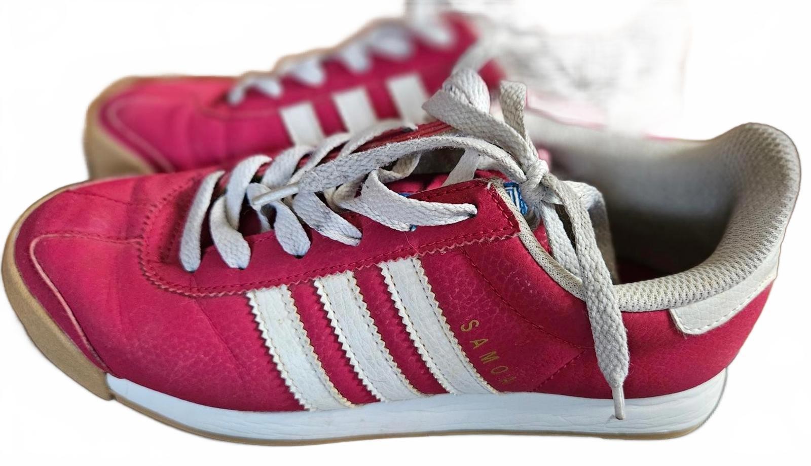 Adidas Samoa Dark Pink and White Women’s Street Style Sneakers Size 5.5