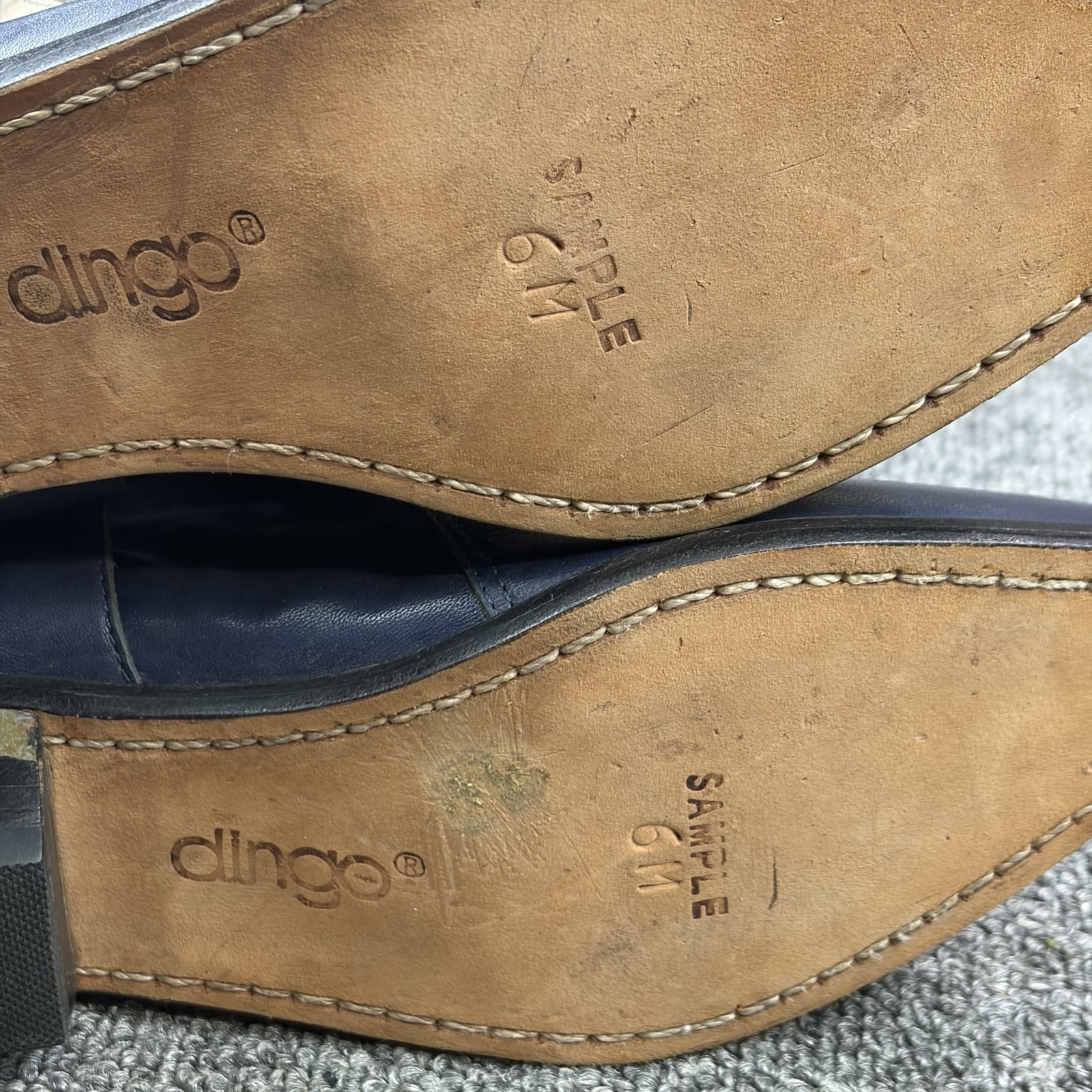 Vintage Dingo Sample Boots Womens 6 Blue Slouch Western Harness Distressed RARE