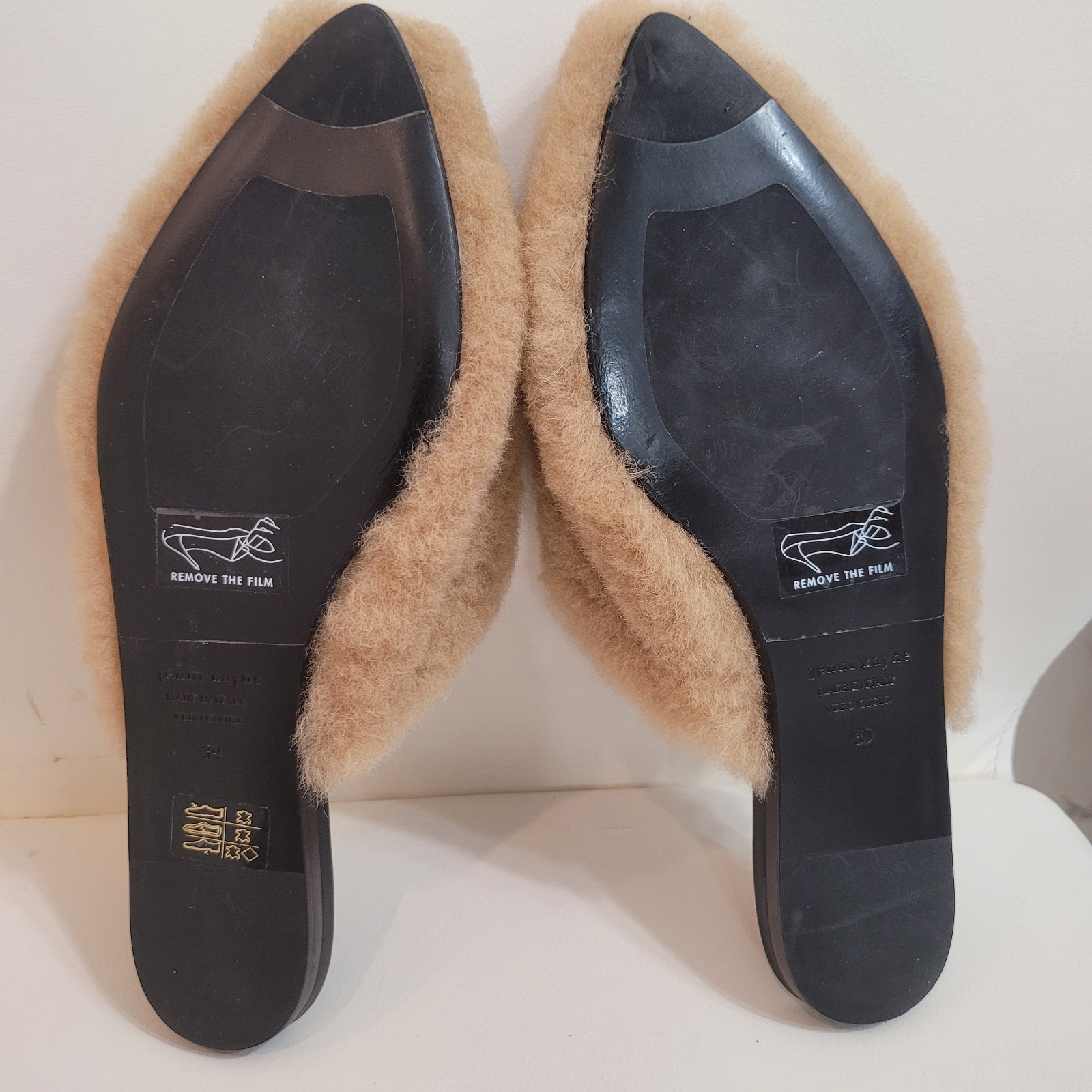 Jenni Kayne Zoccoli Slide Sandals Slippers Shearling Flat Fluffy Mules Size 39
