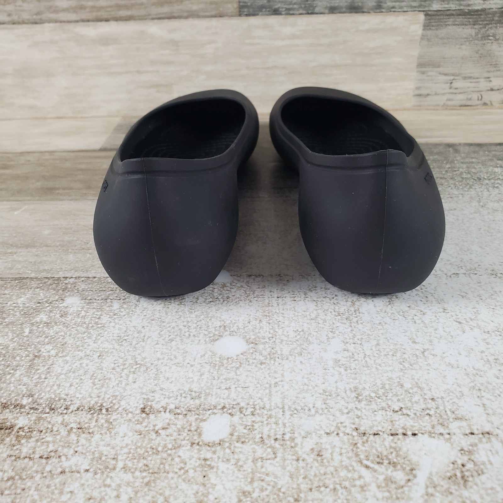 Crocs Brooklyn Womens Ballet Flats Sz 7 W Black Rubber Comfort Slip On Round Toe