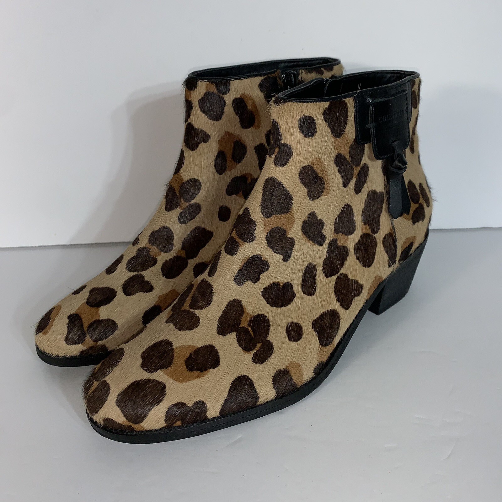 Cole Haan Joanna genuine calf hair booties in jaguar hai size 8.5B