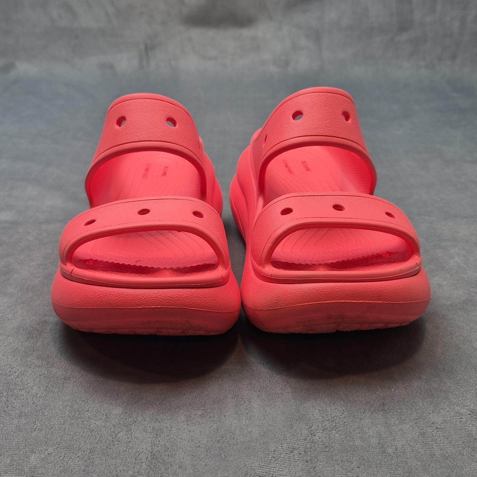 Crocs Classic Crush Sandal Peach Watermelon Platform Two Strap Women 207670