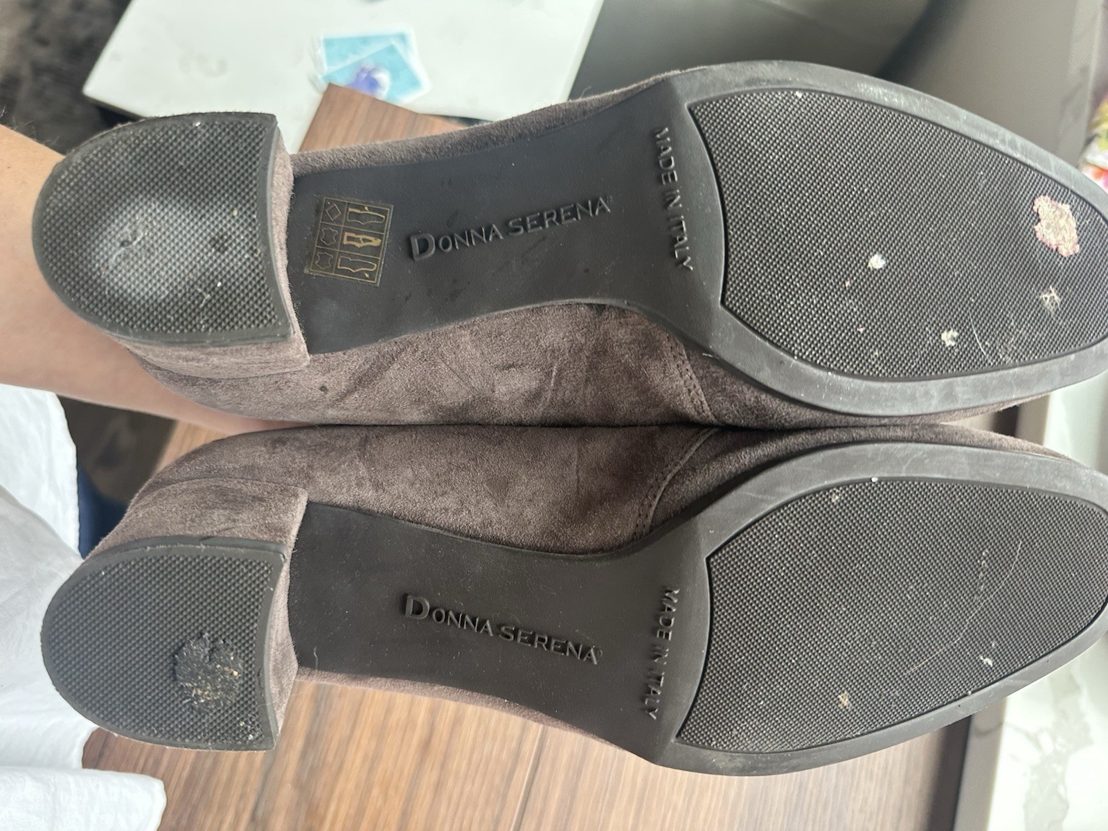 Donna Serena Brownish Gray Bootie Size 41 EURO made In Italy