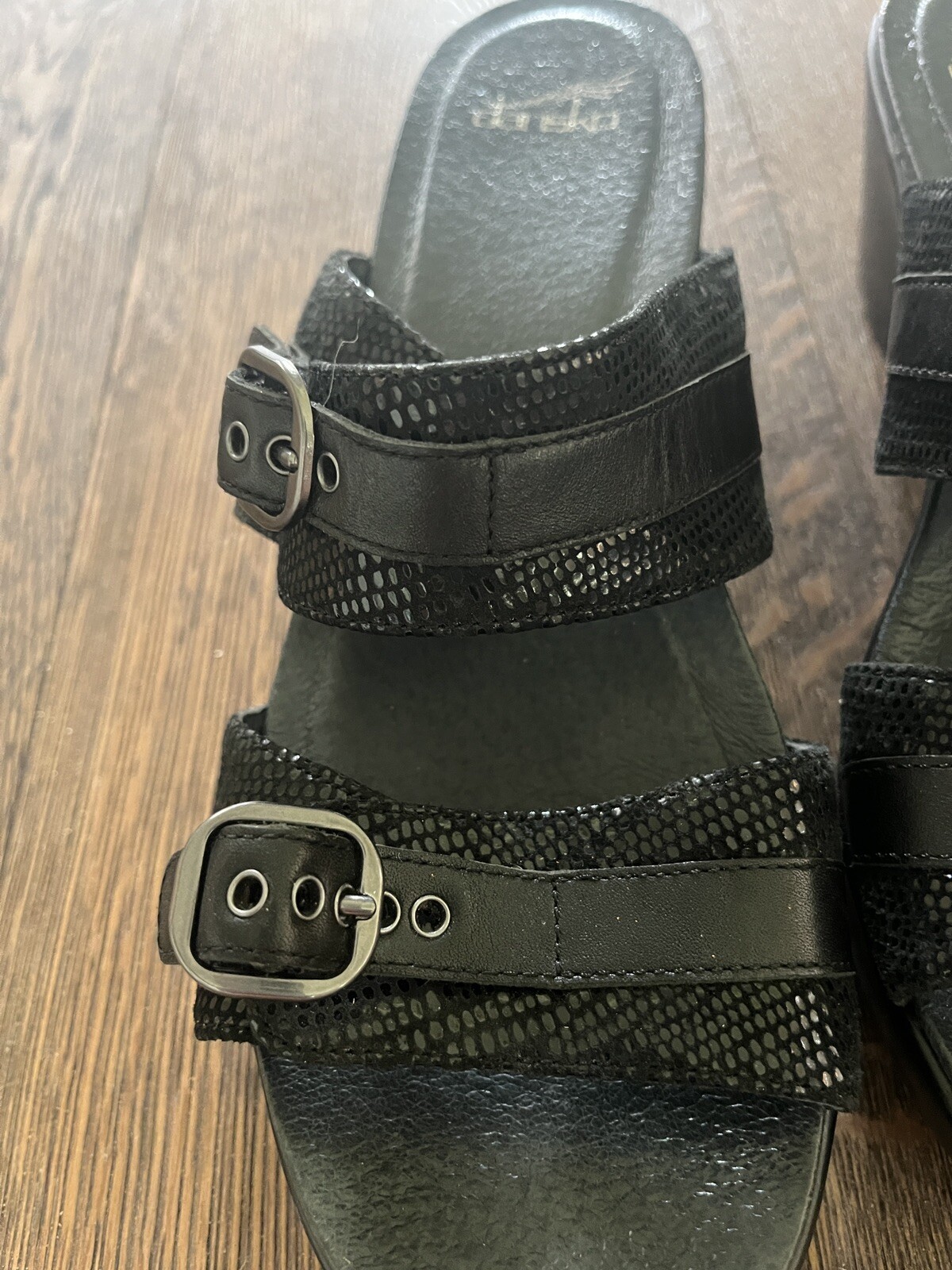 Dansko Jessie Black Leather Slide Sandals Women’s Size 41 US 10..5/11