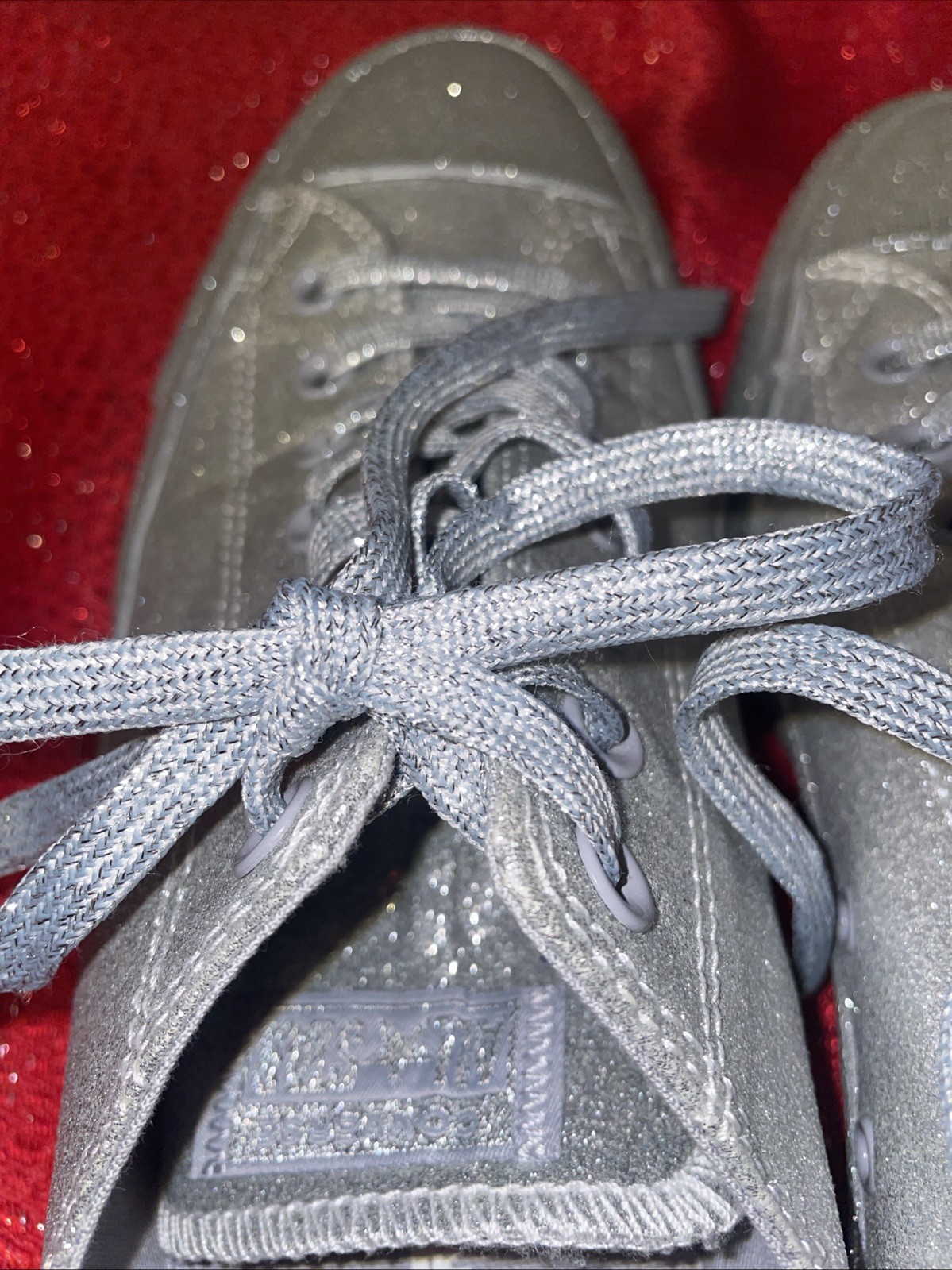 Converse Chuck Taylor All Star Sneaker Silver Glitter M11/W13 Glitzy Wedding