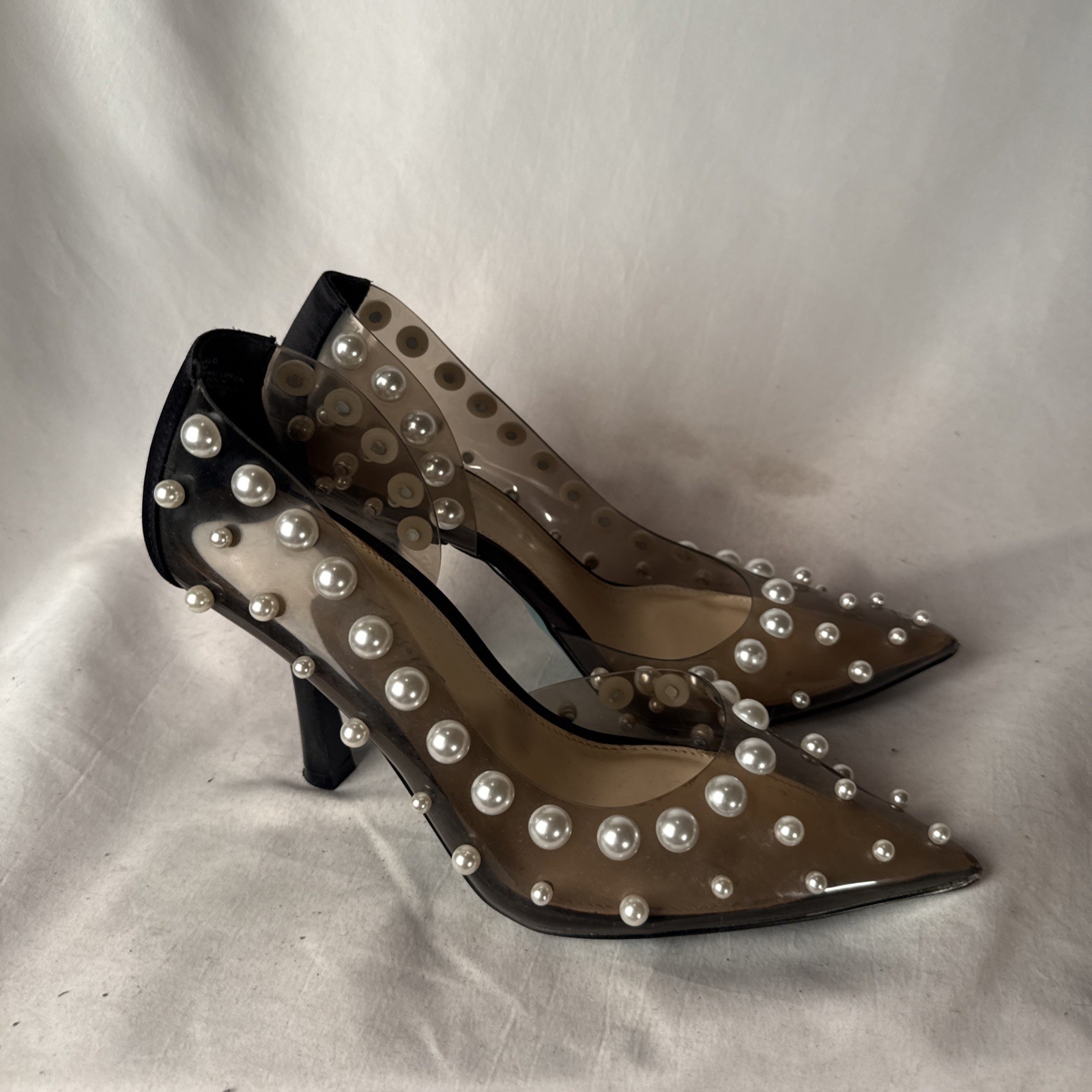 Betsey Johnson Pearl Studded Heels, Size 8.5 Sb Halo