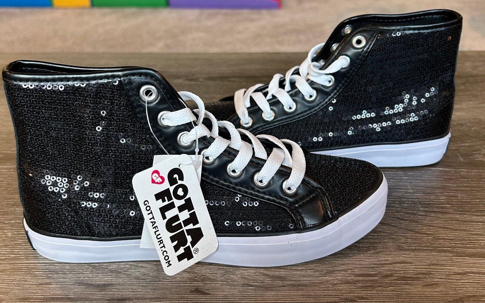 Gotta Flurt Black Sequin High Top Sneakers – Women’s Size 6 – New With Tags