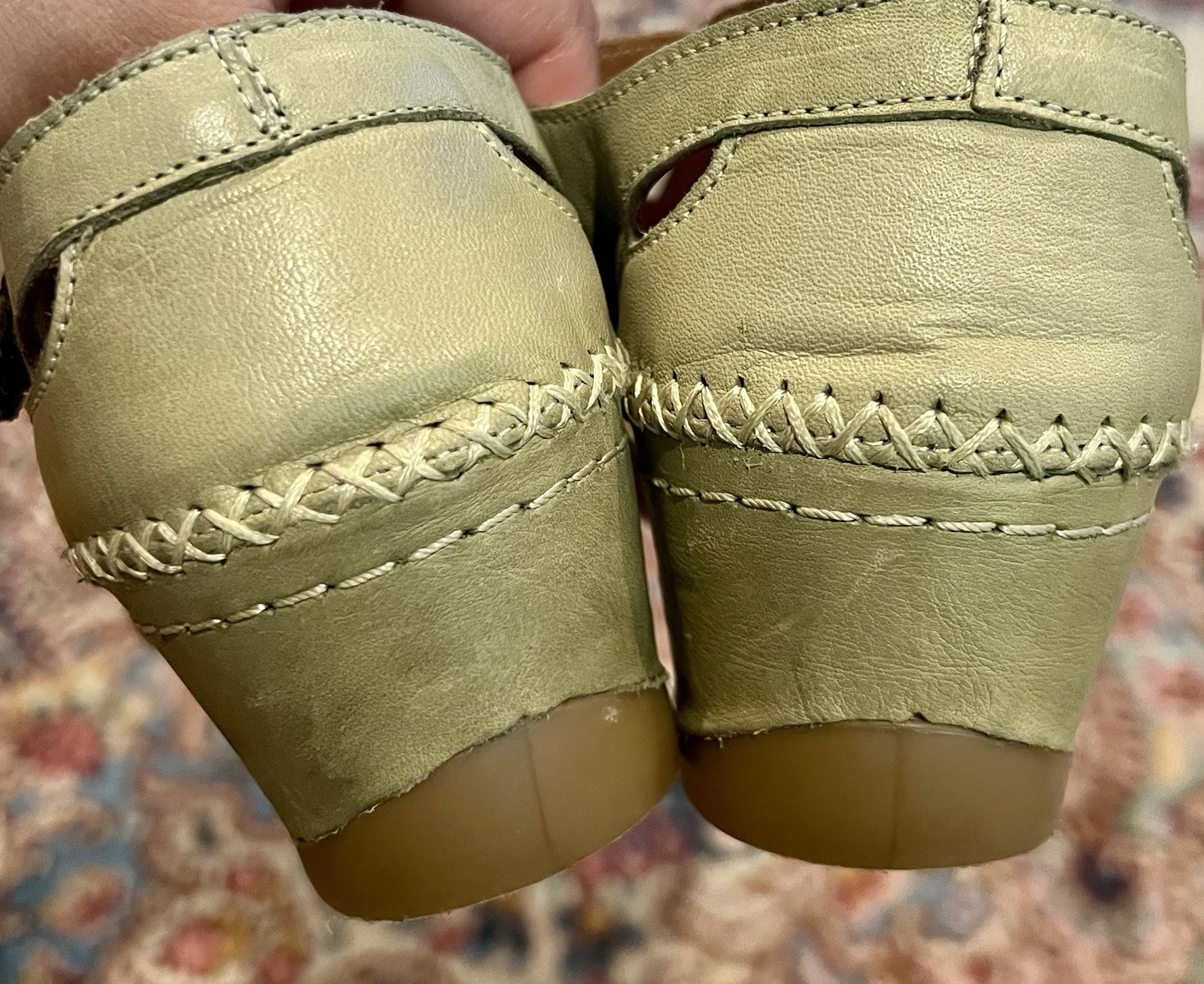 Spring Step Shoes Sandals Size 39 US 8 Irin T Strap Sage Green Cut Out Comfort