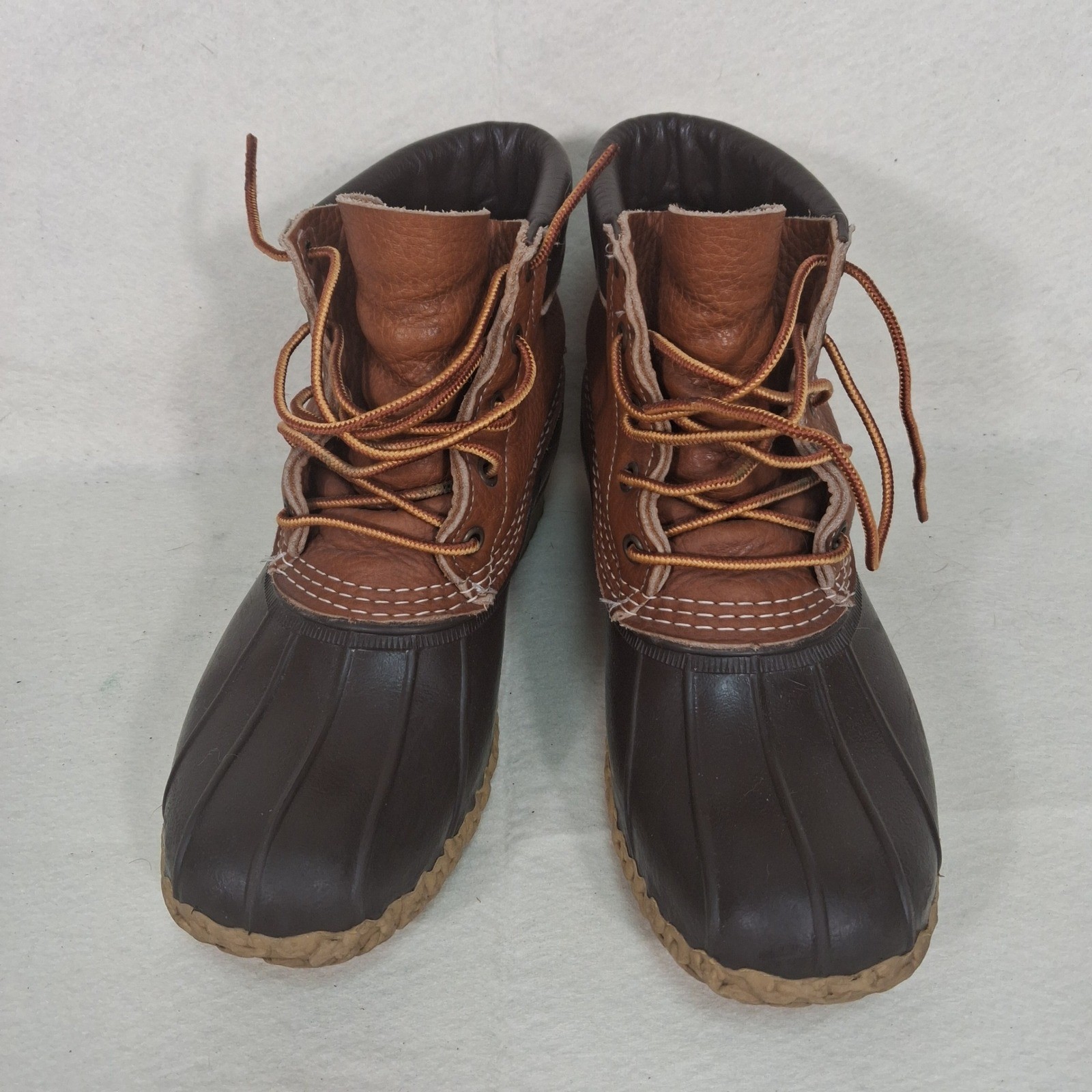 L.L. Bean Duck Boots Womens 7 Brown Leather Waterproof Bean Boots 6 Inch
