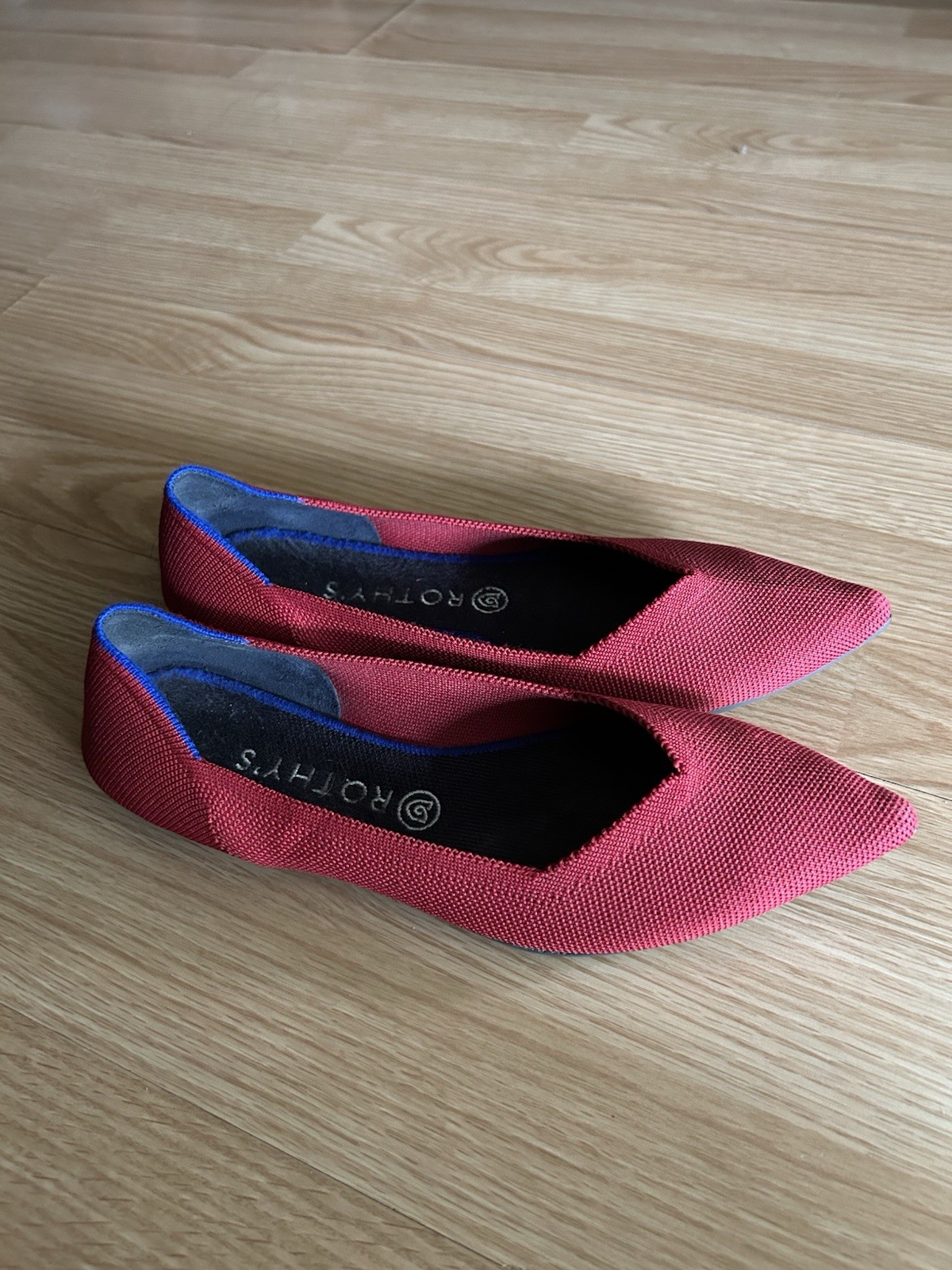 ROTHY’S Red Knit Fabric Pointed Flats Size 11