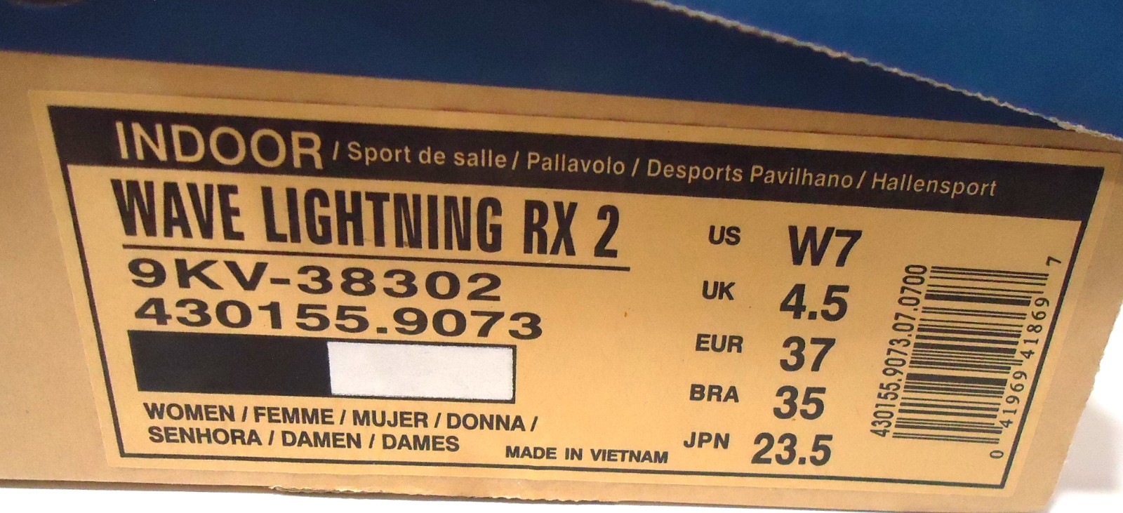 Mizuno Wave Lightning Z4 Volleyball Sneakers Shoes Women Size 7 Black- New w Box