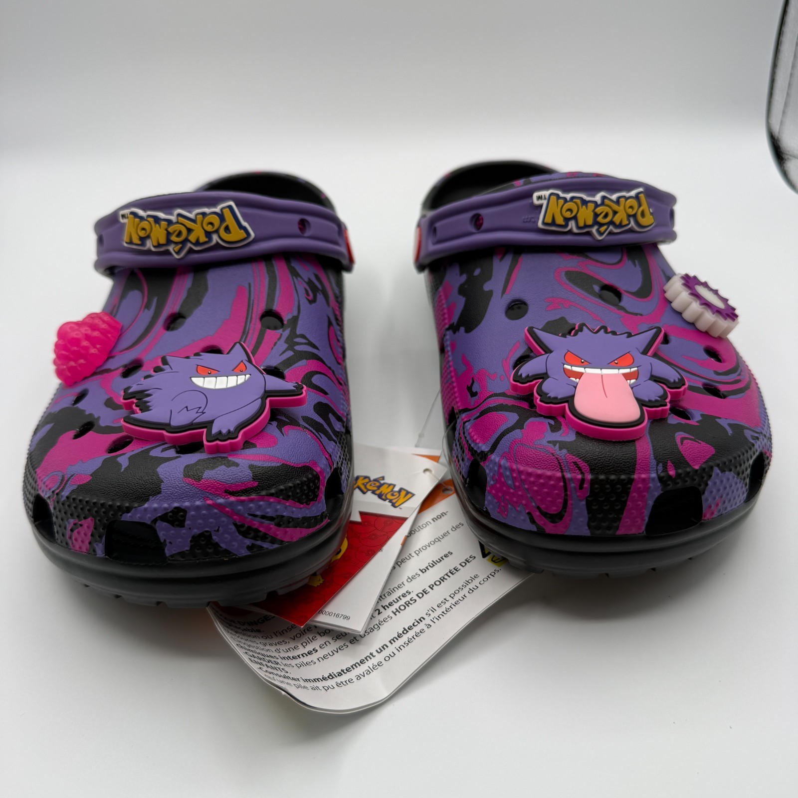 Croc Pokemon Genger Classic Clog Purple Glow/Light Up M8/W10 NWT w/Box (B-41)