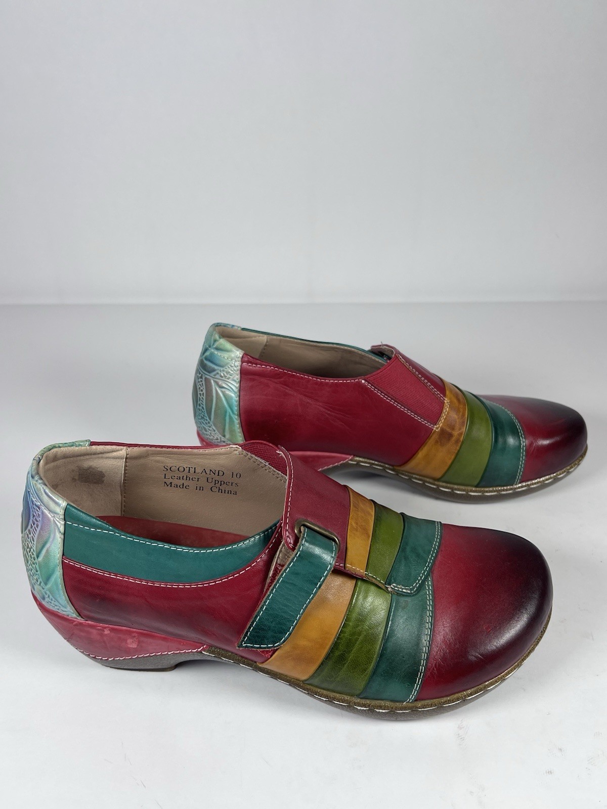 L’Artiste Spring Step Scotland Rainbow Leather Shoes Women’s Size 10 / 40 Clogs