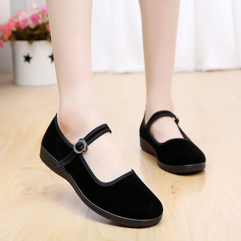 NEW Women’s Chinese Black Cotton Shoes Ballerina Ballet Flats Shoes Breathable