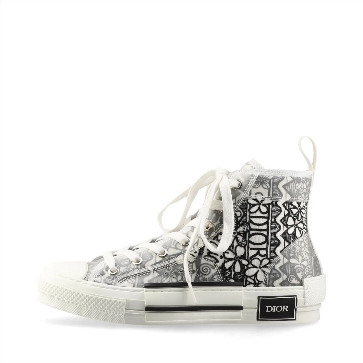 Dior x Sean Stussy B23 Rubber x canvas High-top Sneakers 38 Ladies’ Black × Whit