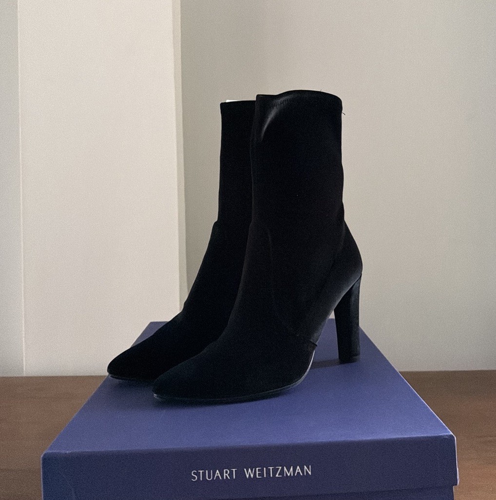 Stuart Weitzman Women’s Clinger Stretch Velvet Boots Sz 9.5