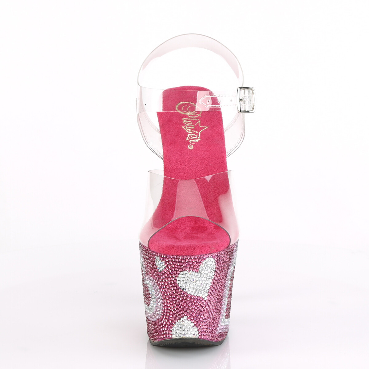 PLEASER LOVESICK-708HEART Women’s 7″ Heel Platform Ankle Strap W/RS Heart Shoes