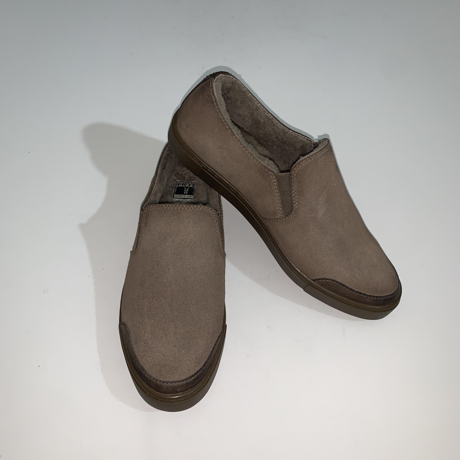 Frye Gemma Loafer Women’s 9 Brown Suede Shearling Lined Comfort Sneaker Shoes
