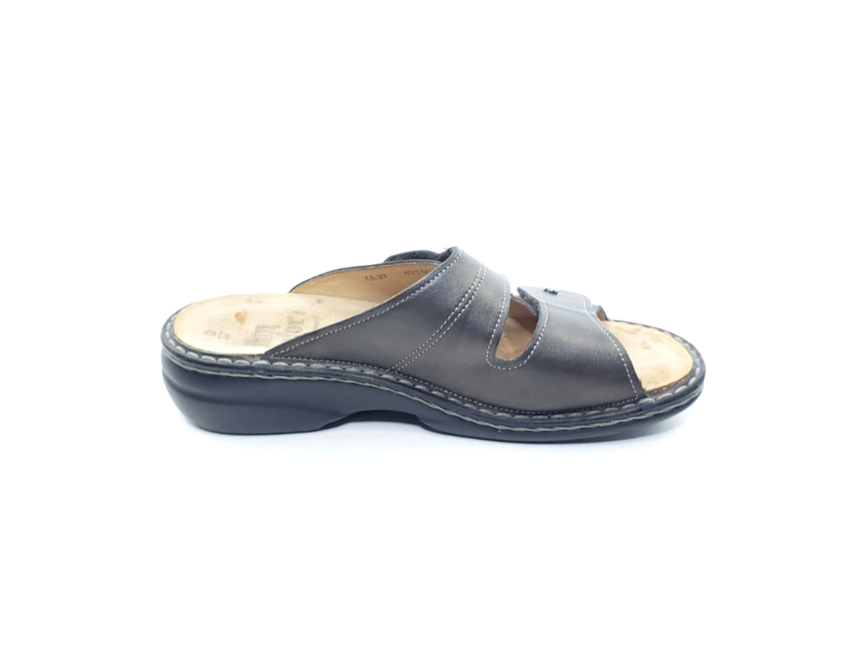 Finn Comfort Sansibar Womens Slide Sandals Gray Leather Comfort EU 37 US 6