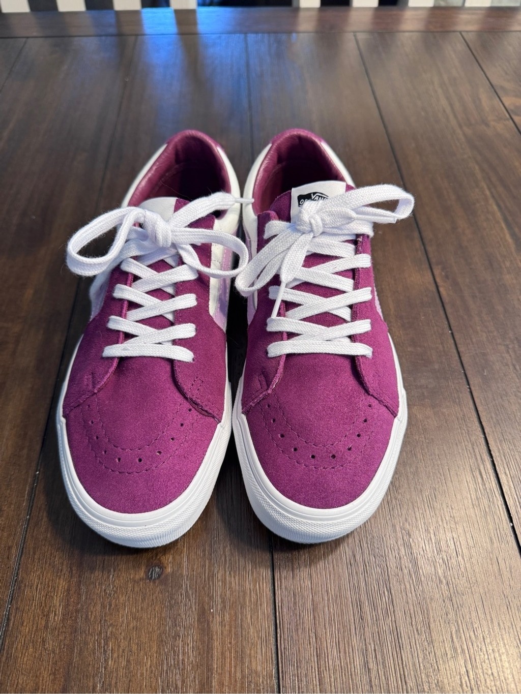 Vans Sk8-Low Dark Purple White Suede Sneakers Men 7 Women’s 8.5 Y2K Streetwear