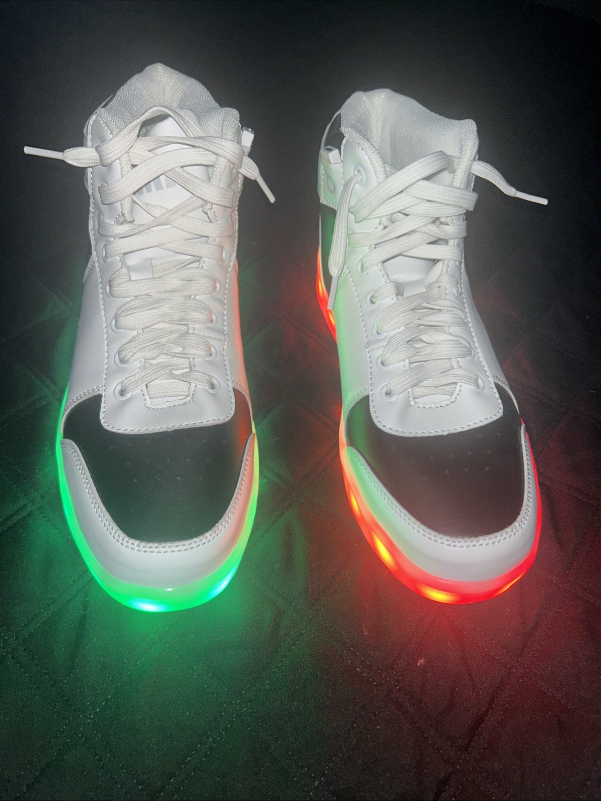 Size 8 Light Up Shoes for Women Sneakers Odema Medtop White And Black