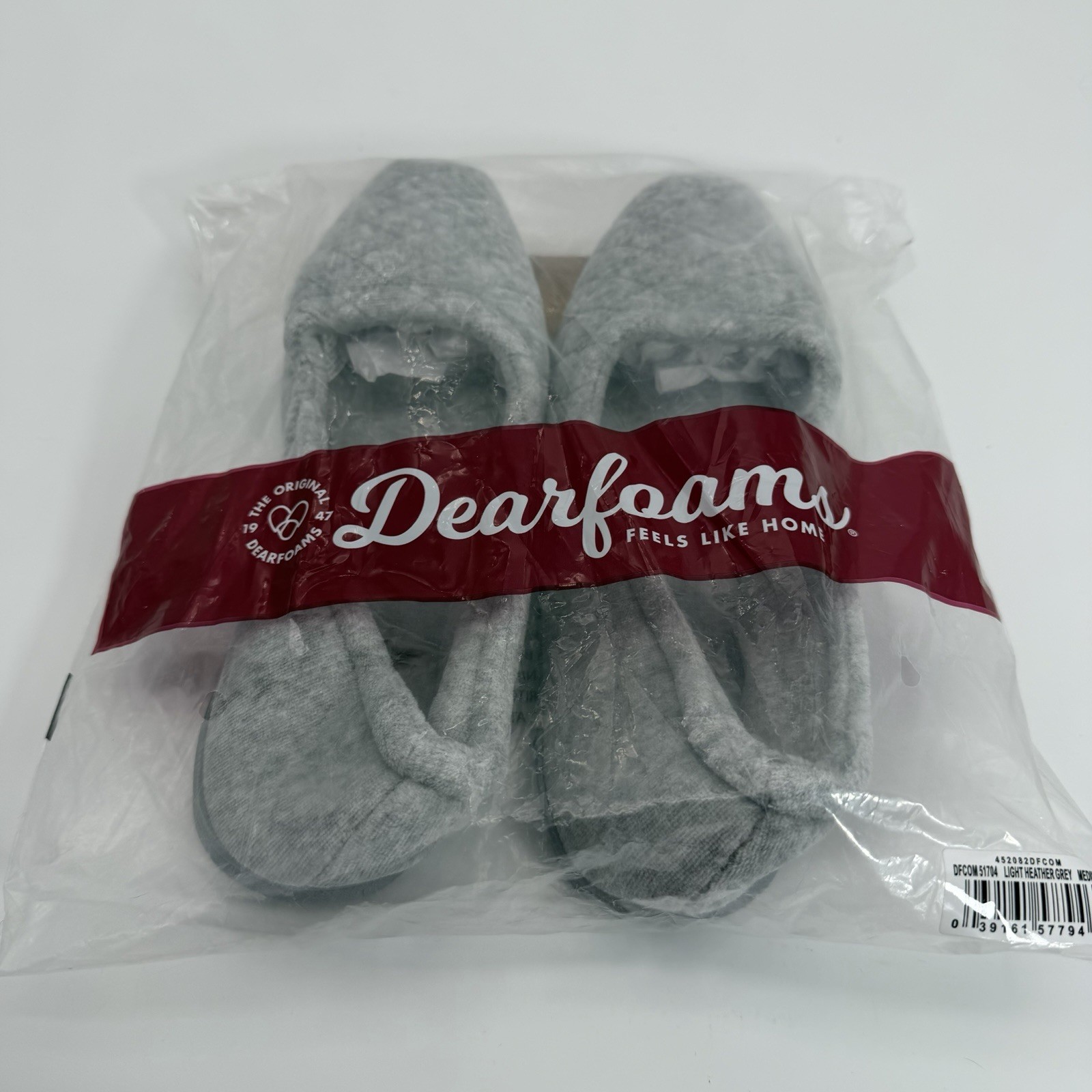Dearfoams Women’s Size Medium 7/8 Slippers Gray Grey House Shoes New In Bag