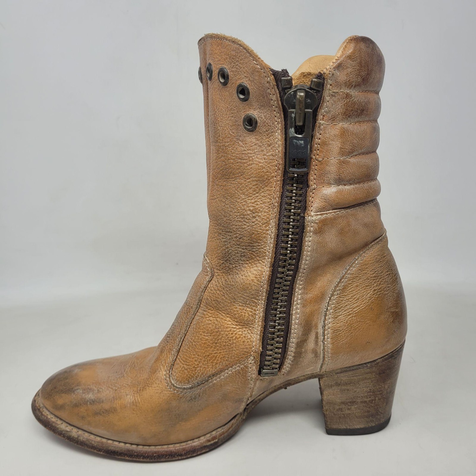 Bed Stu Boots 7.5 Tan Brown Leather Cobbler Series OnRush Rustic Distressed RARE