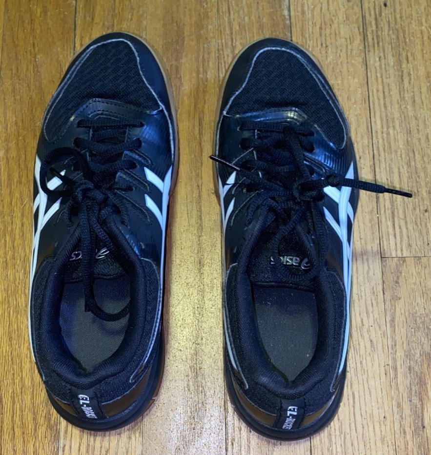 ✨Asics Womens Gel Rocket Volleyball Shoes Black 1072A034 Lace Up Mesh 8.5✨
