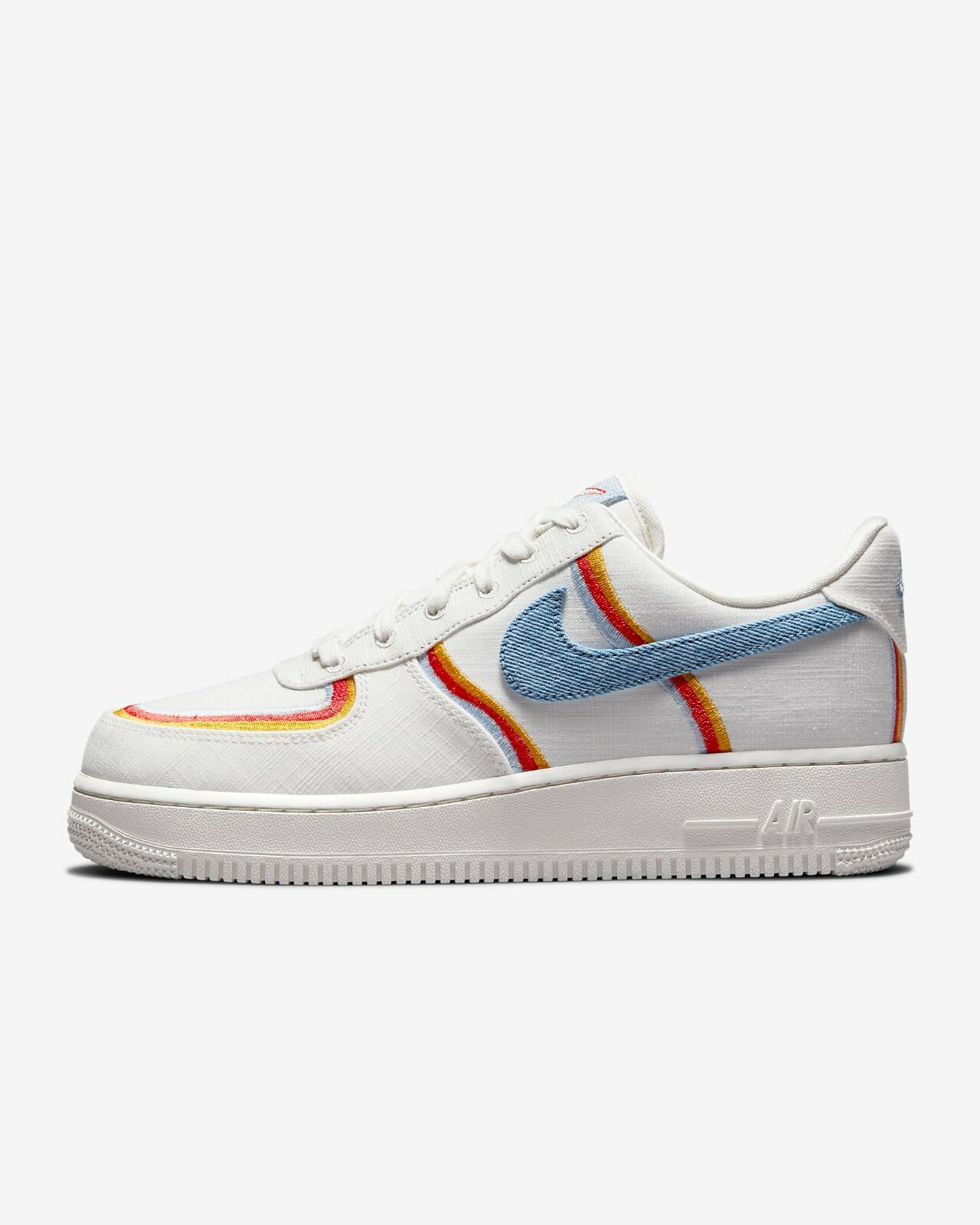 Nike Air Force 1 ‘07 LV8 Sail Denim Swoosh Women’s Size 9.5 (DJ4655 133) New