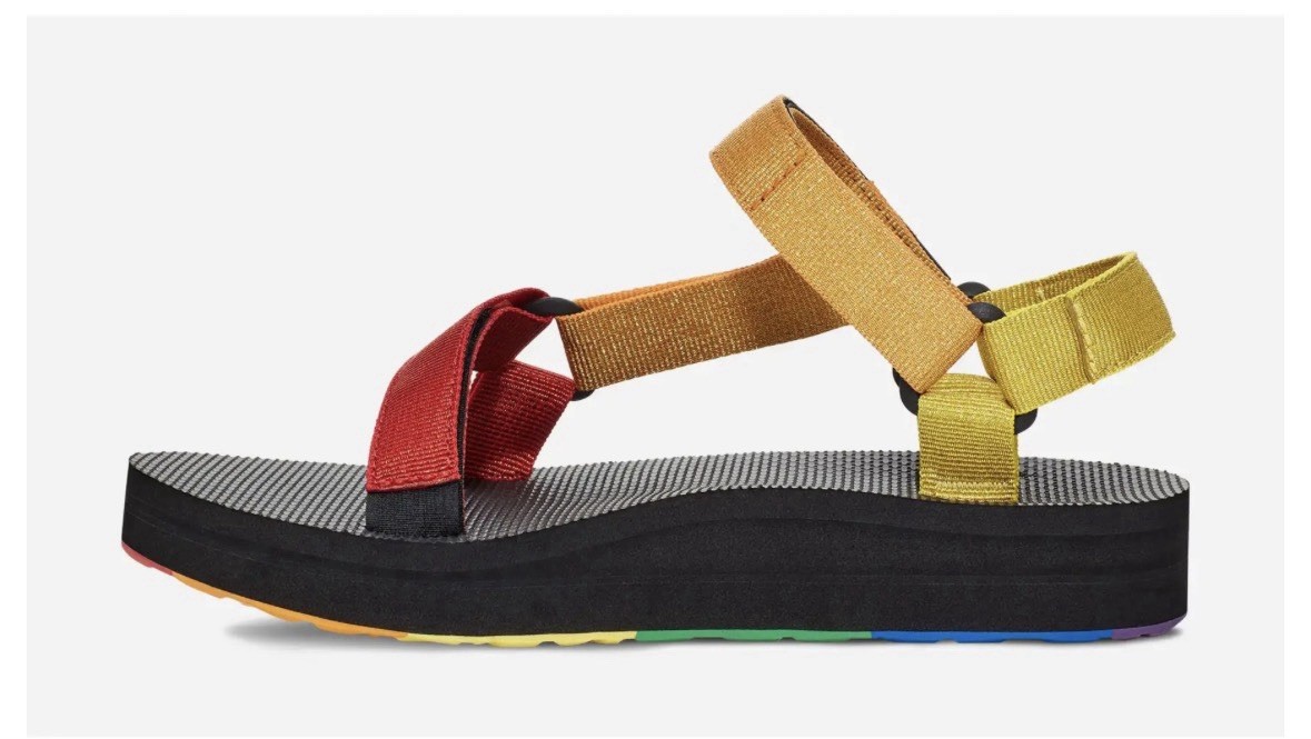 TEVA 1122011 Womens Sz 9 Midform Universal Pride Metallic Rainbow Sandals