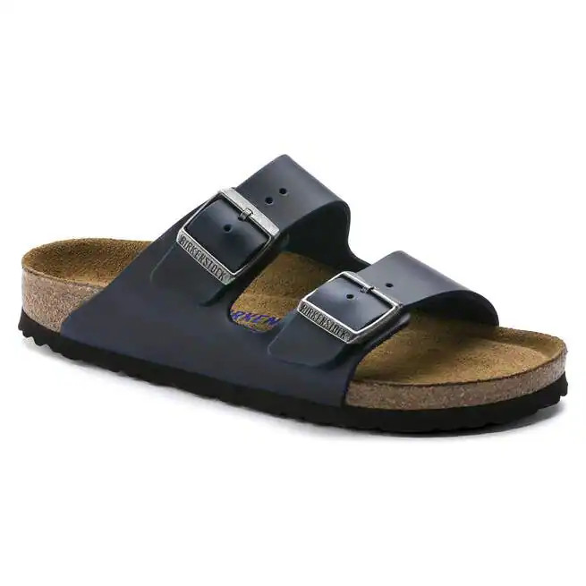 Birkenstock Arizona Blue Oiled Leather Soft Footbed Sandals Size EU 37-45 Unisex