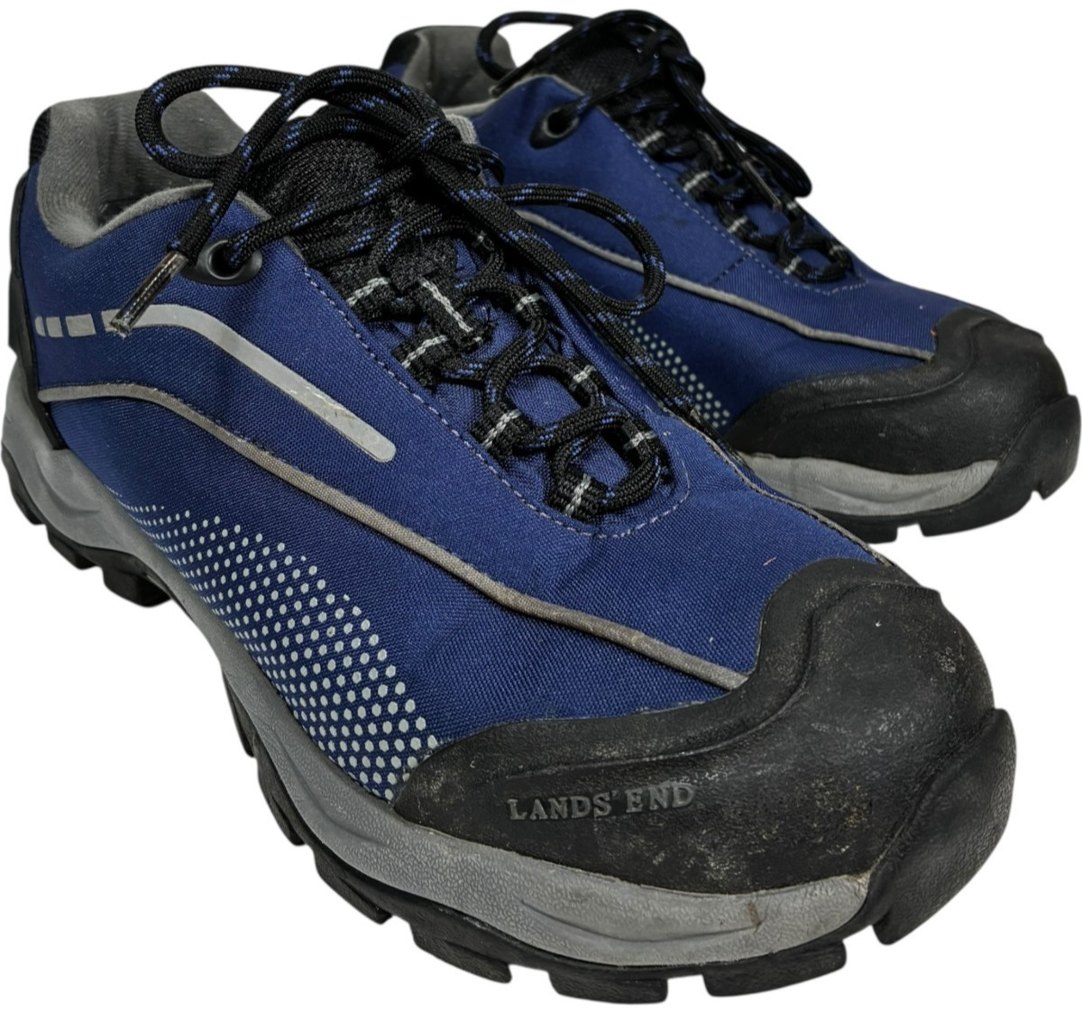 Lands’ End women’s 304947 Deep Blue and White Hiking Athletic Shoes size 7.5B