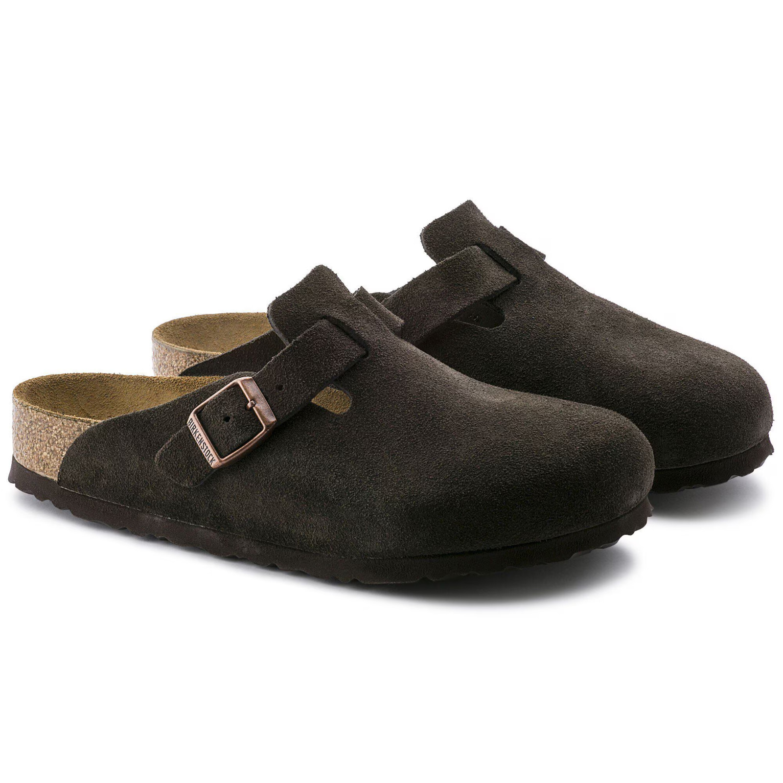 Birkenstock Boston Suede Soft Footbed Unisex Shoes –Taupe Mocha Mink Black Clogs