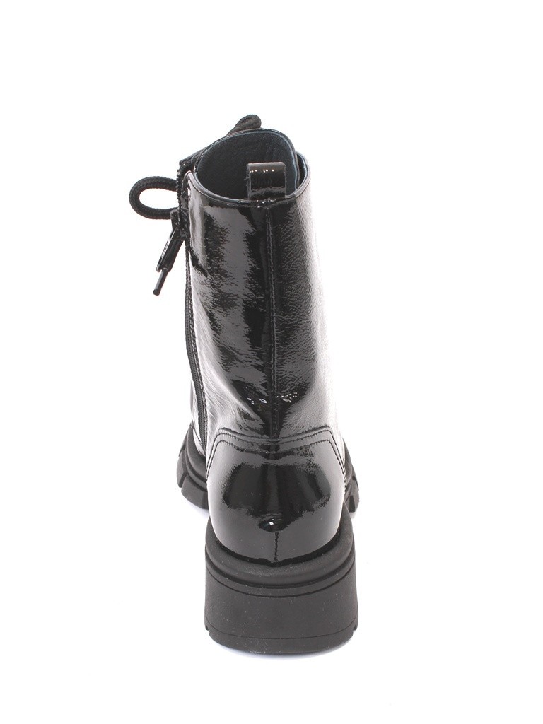 Vernissage 48239b Black Patent Leather Zip-Up Lace-Up Ankle Boots 41 / US 11