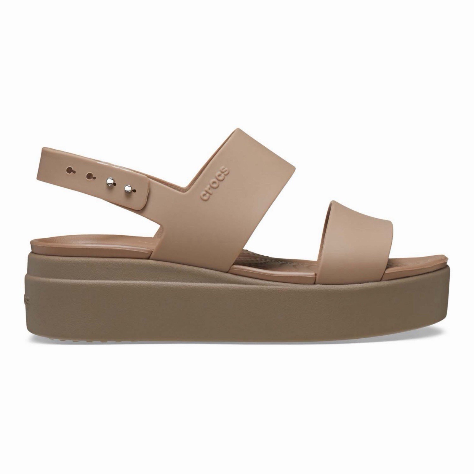 Crocs Brooklyn Low Wedge Cashew Sandals. Sz 9. NWT!