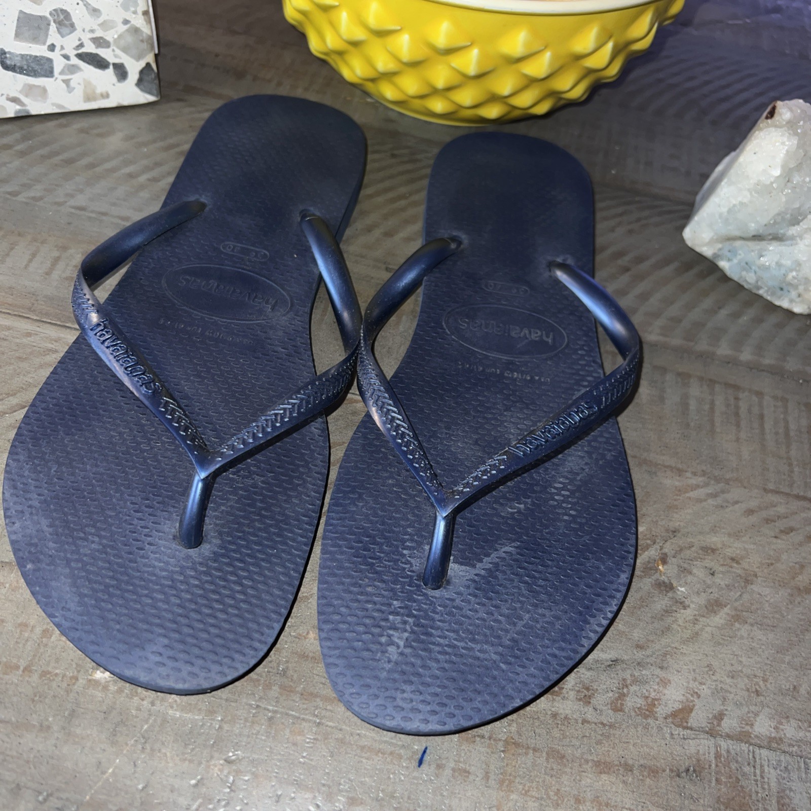 Havaianas Women’s Flip Flops Sandal Navy Blue USA 9/10W EUR 41/42 [used]