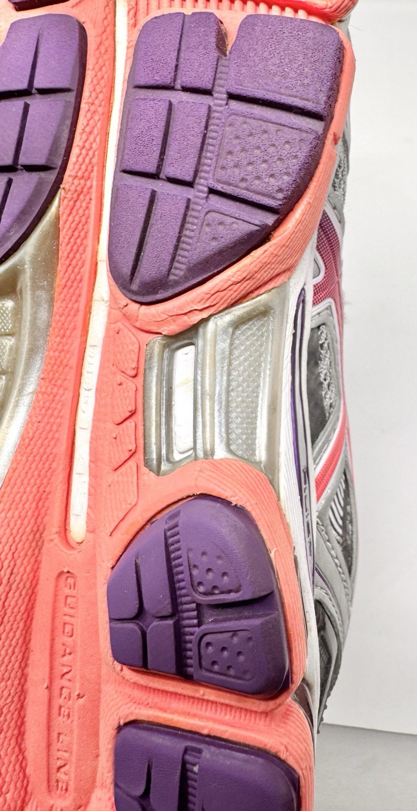 Women’s Vintage Asics Gel-Evate 2 Silver Orange Purple Running Shoes TA47N sz 8
