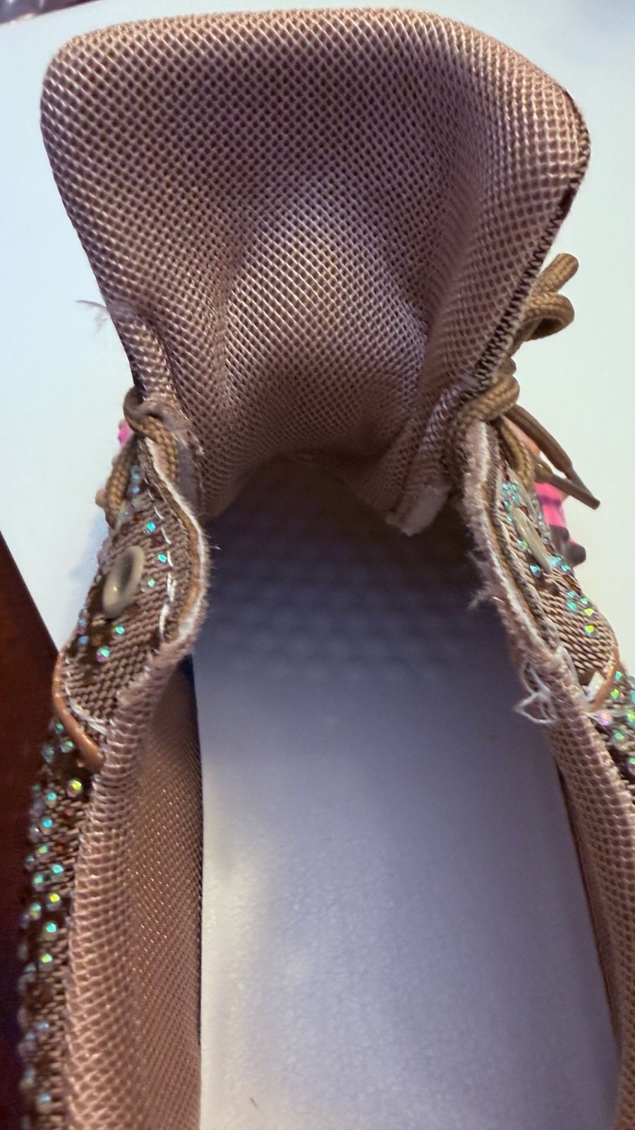 NEW DIOR Women’s Rhinestone Platform Sneakers Brown Fashion Shoes Size 10/EU 4
