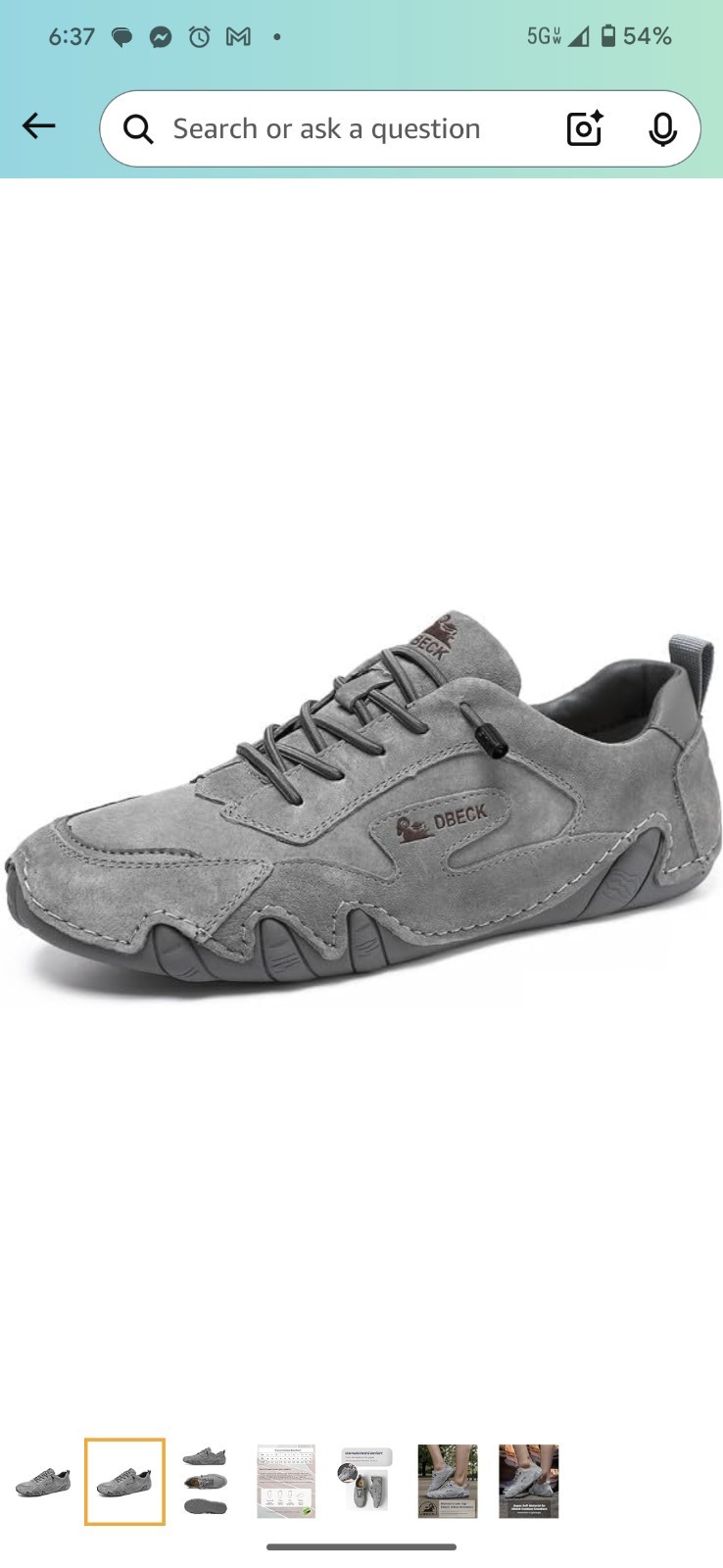 Dbeck Women’s Fashion Casual Walking Shoes Retro Leather Lightweight Li Grey 9.5